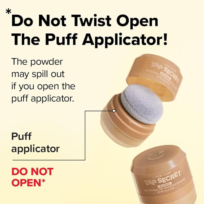 I DEW CARE Tap Secret Dry Shampoo Powder with Biotin - Tap Secret Blonde | Strengthening & Volumizing, Powder Type, Refillable, Travel size, Non-aerosol, Brunette, Korean Ginseng 0.24 Oz