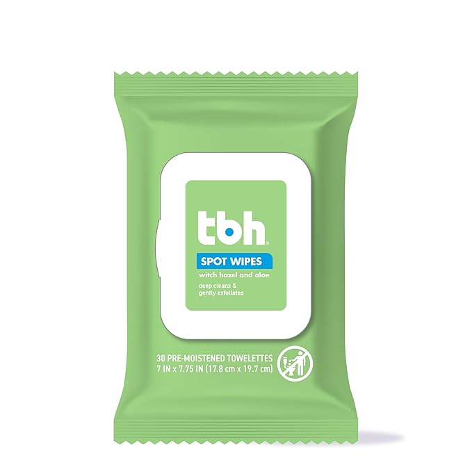 TBH Kids Spot Face Cleansing Wipes – Gentle Daily Skincare for Preteens & Teens with Oily, Dry & Sensitive Skin – Salicylic Acid & Witch Hazel – Paraben-Free & Dermatologist-Approved – 30 count