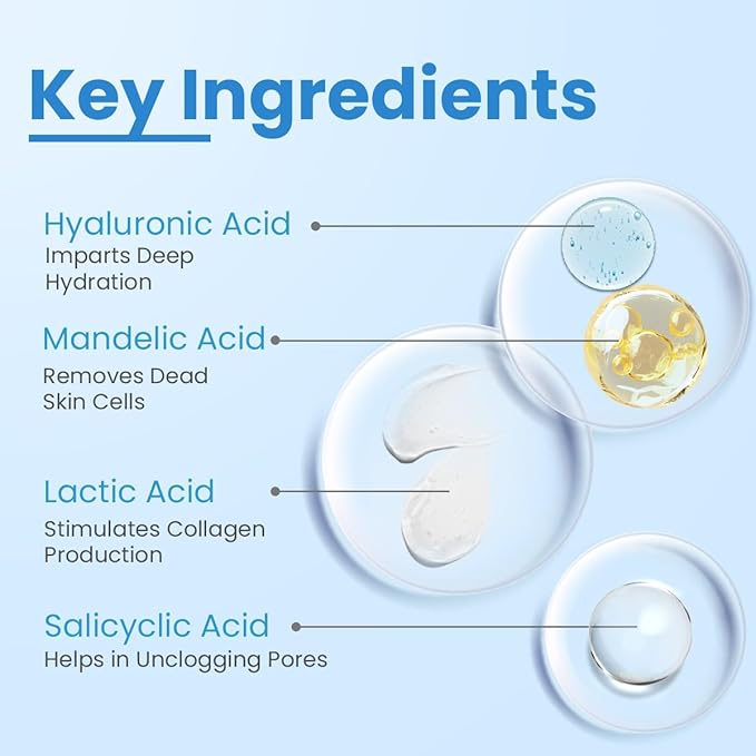 FCL Penta peel pads| Exfoliant | Removes dead cells | Reduces fine lines & wrinkles | Gentle & safe peeling pads| Improves skin texture | Shrinks open pores | Paraben Free | 25 pads
