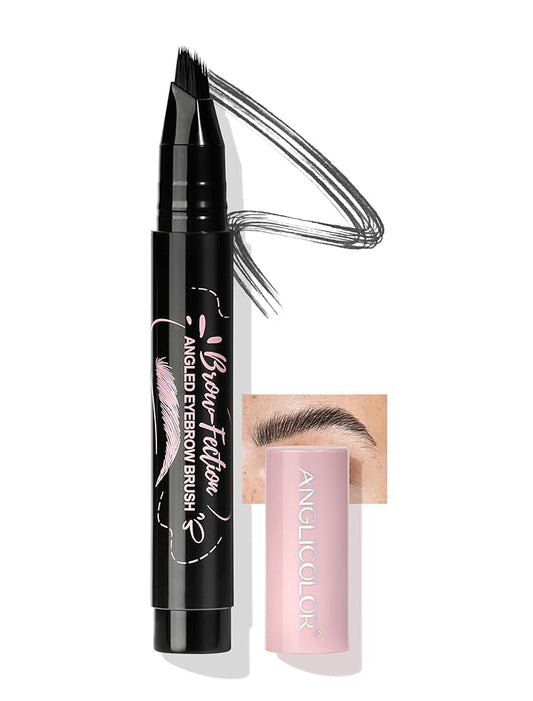 Eyebrow Pen, Angled Brow Brush, Microblading Eyebrow Pencils for Women, Natural Brow Pen, Eyebrow Brush To Hair-Like Strokes Long-Lasting, Waterproof, Smudge-Proof, Easy to Use (05 Black)
