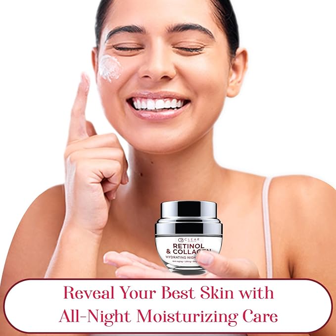 Retinol & Collagen Night Face Moisturizer - Dermatologist Tested, Moisturizes, Reduces Wrinkles & Fine Lines, Hydrating Cream, Cruelty-Free Korean Skin Care, All Skin Types - 1.69 oz