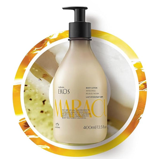 NATURA - Ekos Maracujá Relieving Body Lotion - Calming Lotion - 24 Hours of Hydration - Essential Fatty Acids - Vegan Skin Care - Brazilian Beauty Secrets - Self Care & Body Care - 13.5 fl oz (400ml)