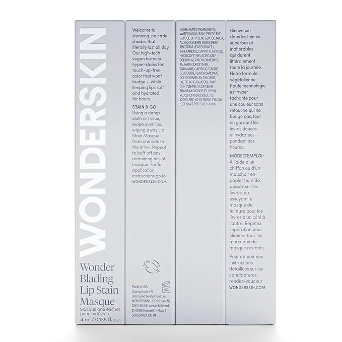 Wonderskin Wonder Blading All Day Lip Stain Peel Off Masque and Kit - Long Lasting, Waterproof Pink Lip Tint, Transfer Proof Natural Makeup Stain Kit (Beautiful)