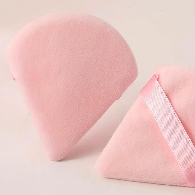 24 Pieces Powder Puff, Triangle Makeup Puff Cotton Powder Face Washable Body Powder Puff for Loose Powder Body Cosmetic Foundation Sponge Makeup Tool (12DP12LP)