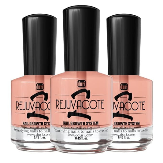 Duri Rejuvacote 2 Nail Growth System Sensitive Formula - Nail Hardener and Strengthener for Brittle, Breaking, Splitting Nail Repair - 0.45 Fl Oz (Pack of 3)