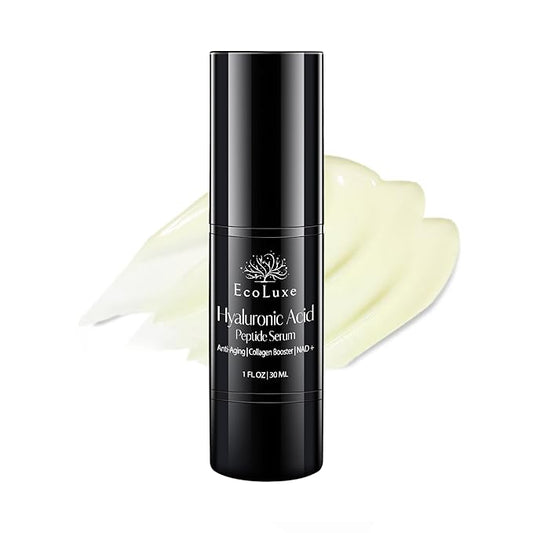 Hyaluronic Acid Peptide Serum – 5x HA, NAD⁺, and Copper Peptides to Plump, Hydrate, and Firm. Boosts Radiance, Smooths Lines, and Supports Skin Renewal – Clean Vegan Formula