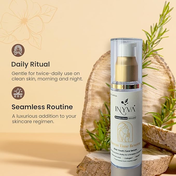 Queen's TimeReverse Anti-Aging Serum with Collagen, Peptides & Hyaluronic Acid - 1.7 Oz