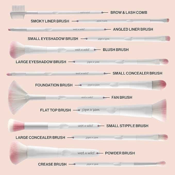 wet n wild Eyebrow and Liner Brush, Flat Makeup Angled Liner Brush, Ultra-Thin Precision, Soft Fibers (Pack of 3)