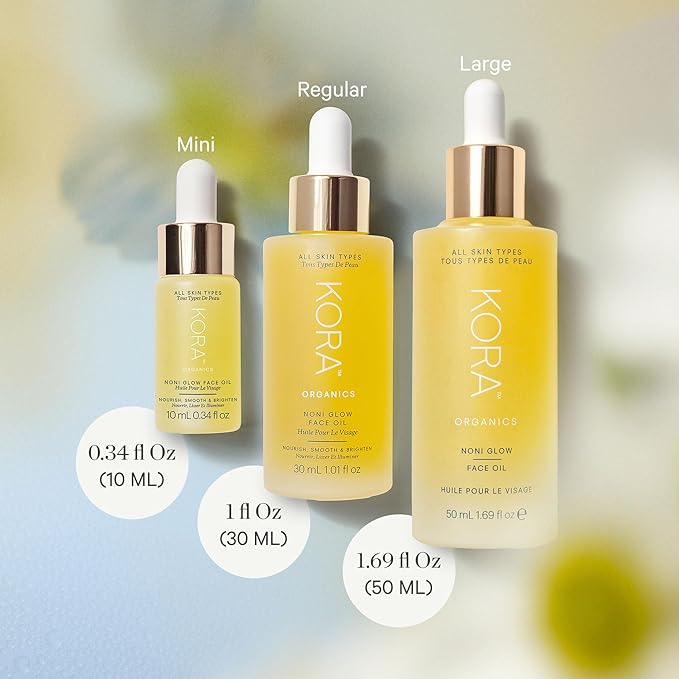KORA Organics Noni Glow Hydrating Face Oil with Rosehip, Gua Sha Oil, Certified Organic, Cruelty Free, 1.01 fl oz - Beauty Products for Women