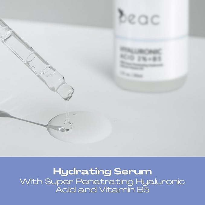 Hyaluronic Acid 2% + B5 Serum 30ml/1oz – USA Made - All Skin Types - Hyaluronic Acid for Face – Hydrating, Plumping & Lightweight – Fragrance Free Skincare – Moisturizing Face Serum for Women