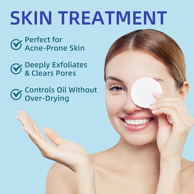 Glycolic Acid 20% Resurfacing Pads for Face and Body – Exfoliating Peel Pads with Vitamins B5, C, E, Green Tea, Calendula, Allantoin – Reduces Fine Lines and Wrinkles – 50 Count