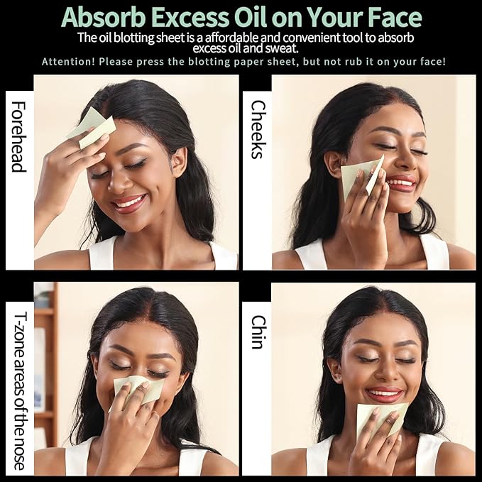 FANDAMEI Oil Blotting Sheets For Face, Oil Blotting Papers For Face, Blotting Paper for Oily Skin, Oil Control Film, Oil Absorbing Sheets, Oil Absorbing Tissues, 200 Counts