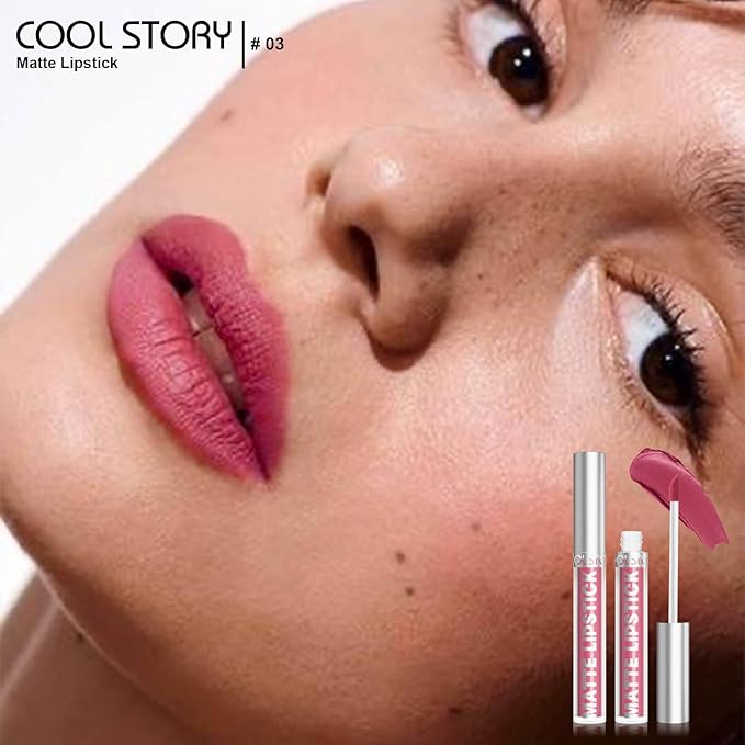 Matte Lip Gloss Stain Color Tint Long-Lasting Waterproof Formula (03)