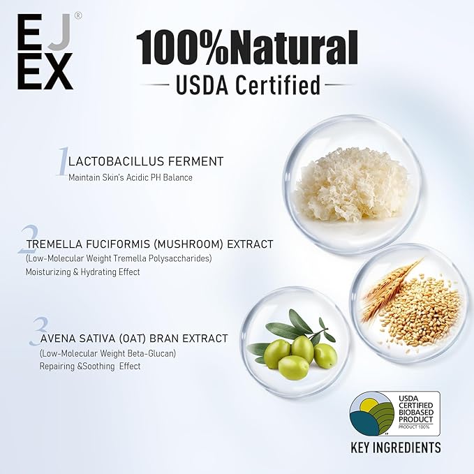 EJEX Face and Neck Sheet Mask,Hydrating Face Masks Skincare, Bio-Based Collagen Mask for Sensitive Skin,Chemical Free,Redness Reducing&Soothing&Repairing Facial Mask for Skin Care,38gx5ea