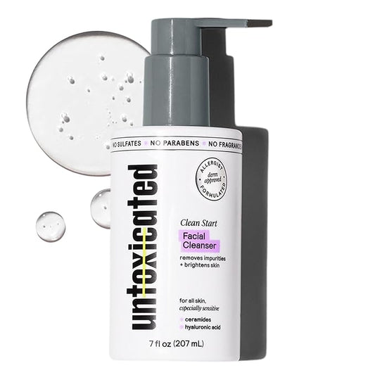 Face Wash - Gentle & Hydrating Face Cleanser for Sensitive Skin - Ceramides, Hyaluronic Acid & Glycerin - No Common Irritants - Non-Foaming - Soap Free - Fragrance Free - 7 Ounce