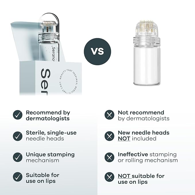 Seranova - Micro Infusion for Skin Care – with Collagen Peptides & Hyaluronic Acid, Face Serum and Stamp 0.05mm - 2 Month Supply