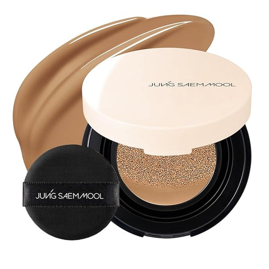JUNG SAEM MOOL Essential Skin Nuder Cushion Mini 30N Amber 0.17 Fl Oz, Natural Radiant Finish Cushion Foundation with Buildable Coverage, Lightweight Texture, Korean Foundation Makeup