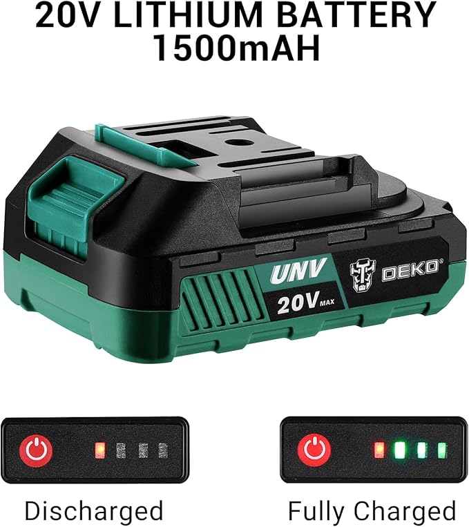 Power Drill Cordless: DEKO PRO Cordless Drill 20V Electric Power Drills Set Tool for Women with Battery and Charger 20 Volt Drills Driver Kit Green