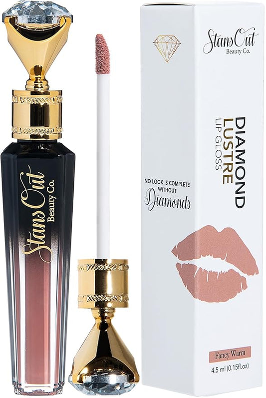 StansOut Beauty Diamond Lustre Fancy Warm Hydrating Lip Gloss | Cute Nude Moisturizing Butter-Smooth Colors | Shades for Naturally Plump & Pout, Sparkling clear finishes & Glossy Choices.