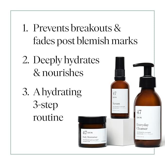 | Daily Maintenance Skin Care Kit Bundle | Featuring Daily Moisturiser, Anti Blemish Serum and Everyday Cleanser | Contains Silver Chitoderm | Hydrating, Suitable for all Skin Types