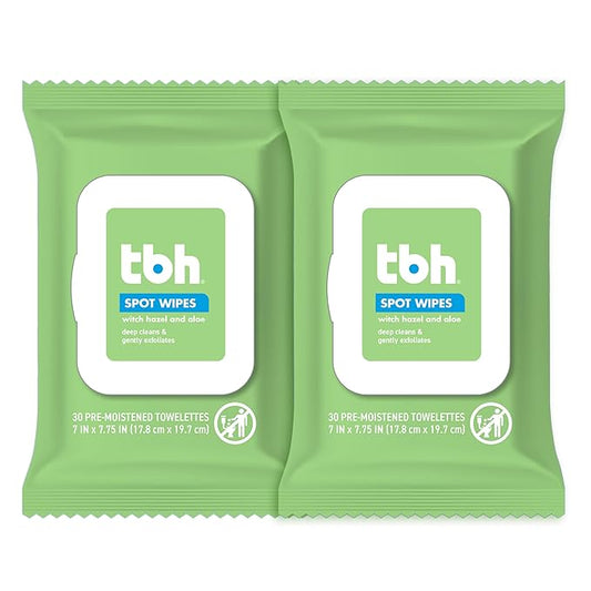 TBH Kids Spot Face Cleansing Wipes – Gentle Daily Skincare for Preteens & Teens with Oily, Dry & Sensitive Skin – Salicylic Acid & Witch Hazel – Paraben-Free & Dermatologist-Approved – 30ct (2 pack)