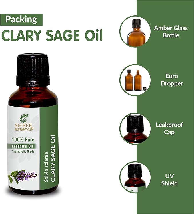 Clary SAGE Oil 100% Pure Undiluted Natural Uncut Therapeutic Grade Steam Distilled Essential Oils for Skin, Hair and Aromatherapy 5000ML