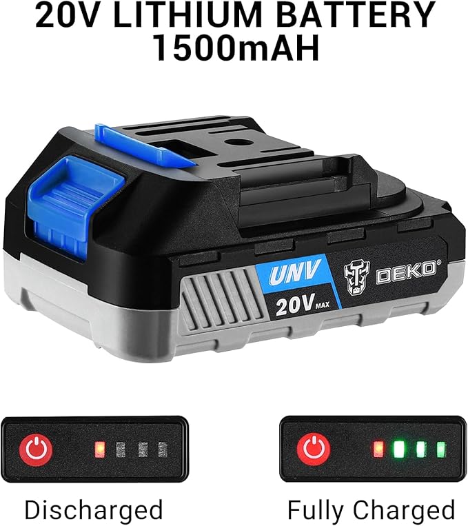 DEKO PRO Cordless Drill 20V Electric Power Tool Set for Women With Battery and Charger - Drill Driver Kit Blue