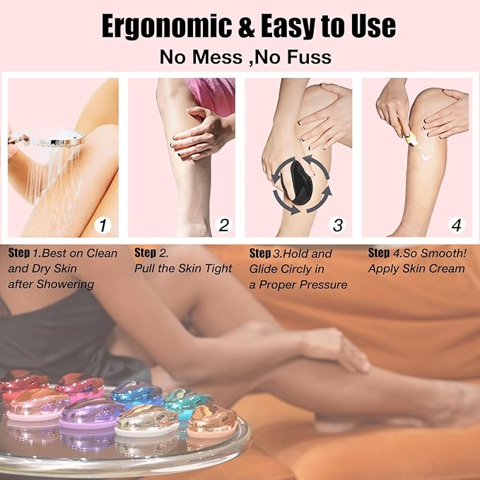 Crystal Hair Eraser,Upgrade Crystal Hair Remover,Physical Nano Glass Hair Removal Device,Painless Epilator and Exfoliator Without Shaver for Quick Soft Silky Skin(Black)