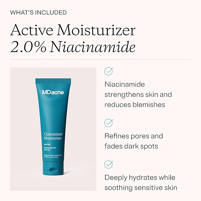 MDacne 3 Step Retinol Acne Kit - Retinol Cream 0.25%, Salicylic Acid Cleanser, Niacinamide Moisturizer - Plant-Based kit for Hormonal Acne, Blemishes, Wrinkles, 60 Day Acne Kit + Pimple Patch Gift