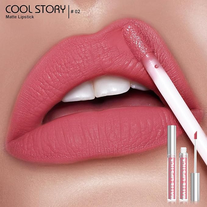 Matte Lip Gloss Stain Color Tint Long-Lasting Waterproof Formula (02)