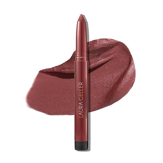 LAURA GELLER NEW YORK Kajal Longwear Matte Lip Color | Transfer Proof Nourishing Formula with Built In Sharpener| Mulberry