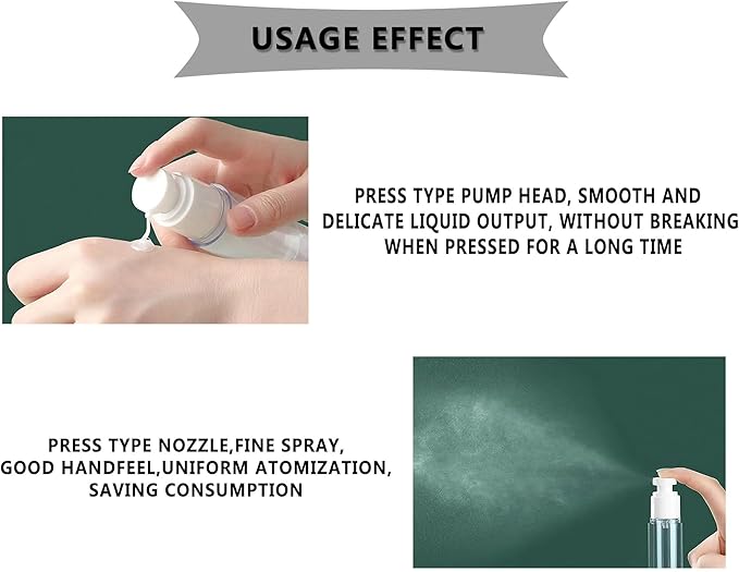 12 Pack 1.7oz/50ML Airless Pump Bottles, 0.5/1 oz 15ml 30ml Clear Refillable Cosmetics Container Spray & Lotion Vacuum Pump Bottle for Cream Lotion, Eye Cream, Liquid, Foundation, Shampoo