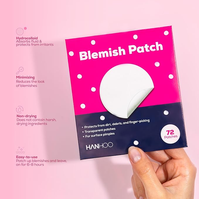 Hanhoo Blemish Patch and T-Zone Pore Patch Bundle, 96 Total Patches, Hydrocolloid Patches for Clogged Pores and Pimples, Shrinks Pimples, Blackhead and Acne Treatment, Korean Skincare