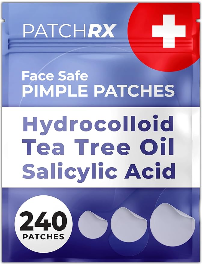 Pimple Patches for Face (240 Patches), Hydrocolloid Acne Patches with Tea Tree Oil & Salicylic Acid, Pimple Patch Pimple Stickers, Hydrocolloid Patch Acne Dots Acne Pimple Patches For Face