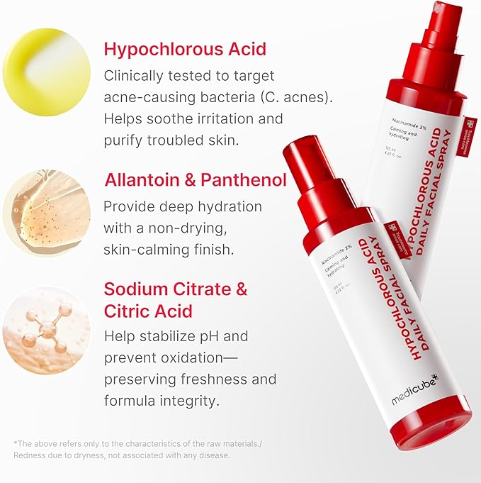medicube Power Soothing Spray, Hypochlorous Acid Spray For All Skin Types, Delicate Skin Daily Solution & Post-Sun Care, HOCI Facial Mist for Soothing & Calming , Korean Skincare, 4.22 fl.oz