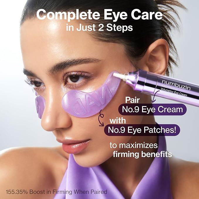 numbuzin No.9 Eye Cream | NAD+ Retinol Volumetox Eye Cream | Firming, Wrinkles, Fine Lines, Dark Circles, Puffy | Retinol, Peptides, Niacinamide | Undereye Treatment Serum | 0.33 fl. oz.