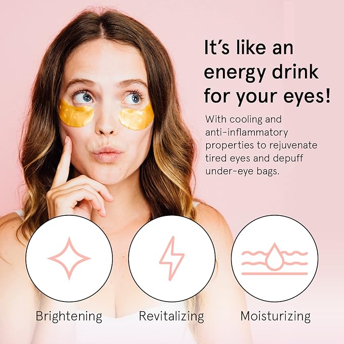 grace & stella Award Winning Under Eye Mask - Travel Essentials - Birthday Gifts for Women - Gel Eye Patches for Dark Circles, Puffy Eyes, Wrinkles, Undereye Bags - Vegan Self Care (48 Pairs, Gold)