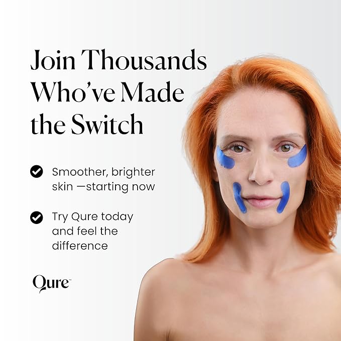 Qure Skincare MicroInfusion Targeted Patches - 8 Pairs of Targeted Under Eye Patches Formulated for Fine Lines & Wrinkles - Retinol, Caffeine, Niacinamide & Peptides - Dissolvable for Overnight Use