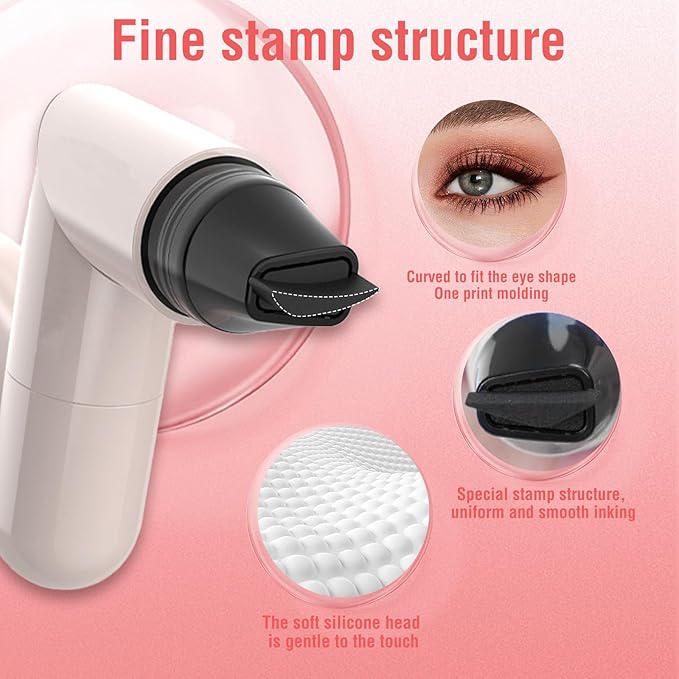 Eyeliner Stamp, Gel Eyeliner Set, Double-Ended Winged Stamp Set, Foldable Smudge-Proof Waterproof Eyeliners Tool, for All Eye Beginners Eyeliners, Easily Draw Exquisite Makeup Look (Brown)