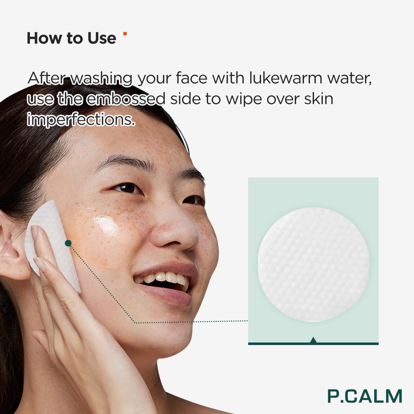 P.CALM Barrier Cycle Toner Pad – 60 Pads with Centella Asiatica & Papaya Extract for Soothing, Moisturizing & Exfoliating, Korean Vegan Facial Toners Pads for Sensitive Skin (160ml / 5.41 fl.oz)