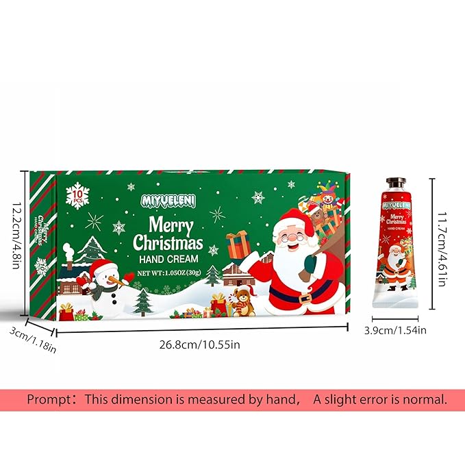 10 Pack Christmas Hand Lotion Gifts Set，Moisturizing Hand Cream for Women, Moms & Coworkers，Mini Travel Size Holiday Gifts, Stocking Stuffers & Bulk Gifts for Christmas Appreciation 30ml