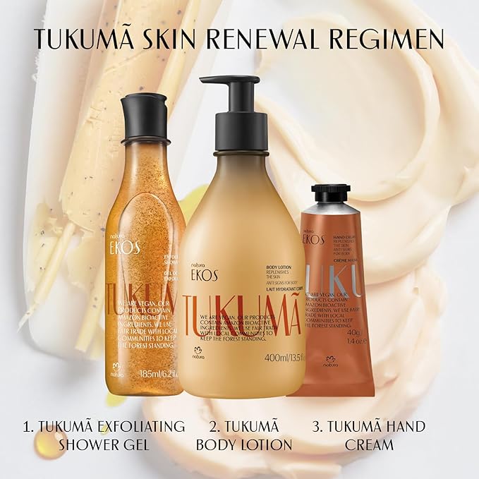 Natura - Ekos Tukumã Replenishing Body Lotion - Vegan Skin Care - Moisturize & Improve Skin Texture - Boost Hyaluronic Acid - Brazilian Beauty Secrets - Self Care & Body Care - 13.5 fl oz (400ml)