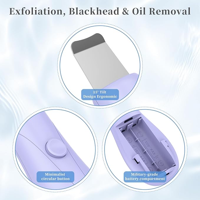 Blackhead Remover Tools, Black Head Remover for Face and Nose, Deep Pore Cleaner for Daily Skin Care, Skin Care Tools for Men and Women, Travel Blackhead and Whitehead Removal (Purple)