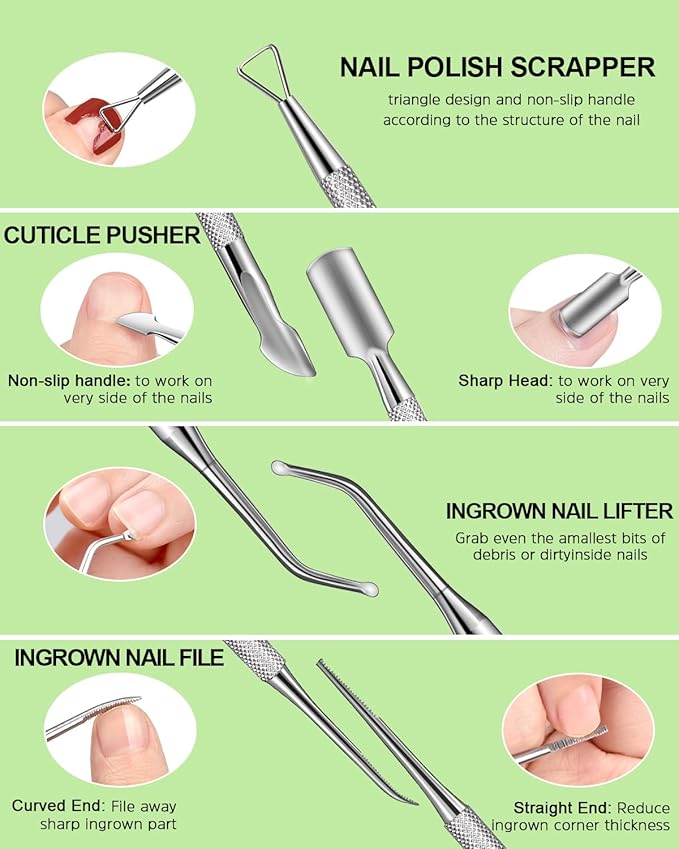 Nail Files and Buffers, MORGLES Nail Prep Kit with Emery Boards, Cuticle Remover Tools, Aloe Cuticle Oil for Manicure and Pedicure Shine Kit