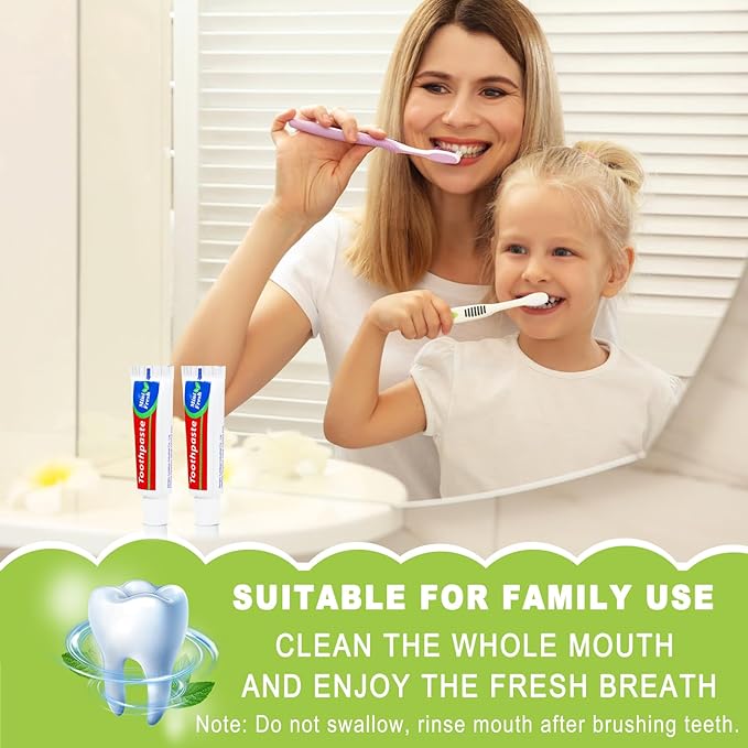 10 Tubes Bulk Travel Size Toothpaste,Miniature 0.88oz(25g) Small Toothpaste Travel Size Bulk 1.3x3.93 inches Peppermint Mini Disposable Toothpaste for Hotel,Guests,Homeless,Charity
