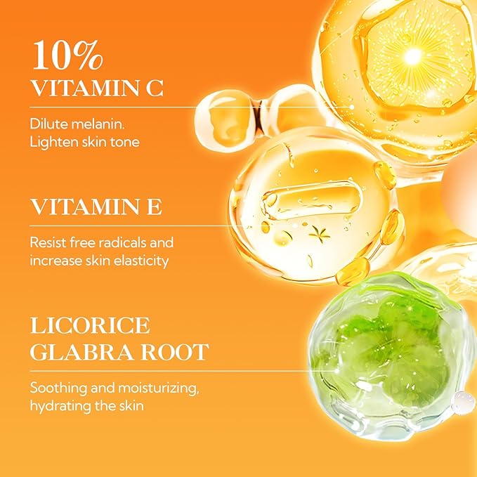LANBENA Non-Oxidizing Vitamin C Serum 10%: Niacinamide Serum + Freeze-Dried Tablets, Brightening Anti-Aging Essence for Sensitive Skin, Non-Greasy, Reduces Dark Spots & Wrinkles (30 Tabs/1.05 Oz)
