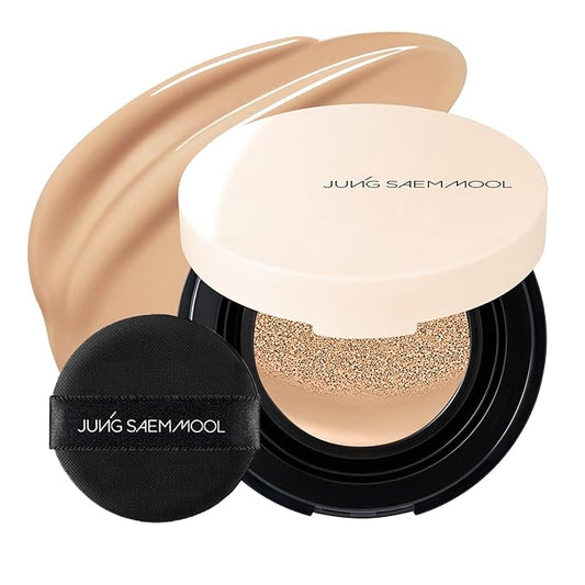 JUNG SAEM MOOL Essential Skin Nuder Cushion Mini 23N Honey 0.17 Fl Oz, Natural Radiant Finish Cushion Foundation with Buildable Coverage, Lightweight Texture, Korean Foundation Makeup
