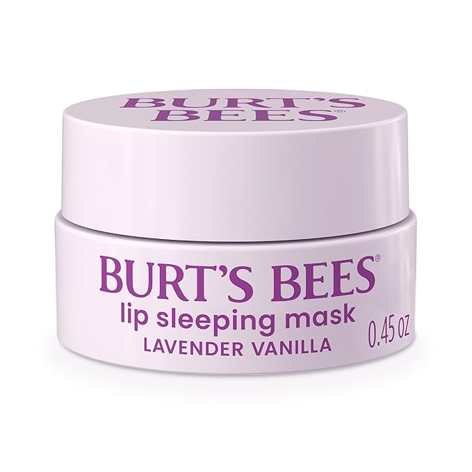 Burt’s Bees Lavender Vanilla Lip Sleeping Mask, With Hyaluronic Acid and Squalane Moisturizer To Instantly Hydrate Lips, Overnight Mask and Treatment, 0.45 oz.