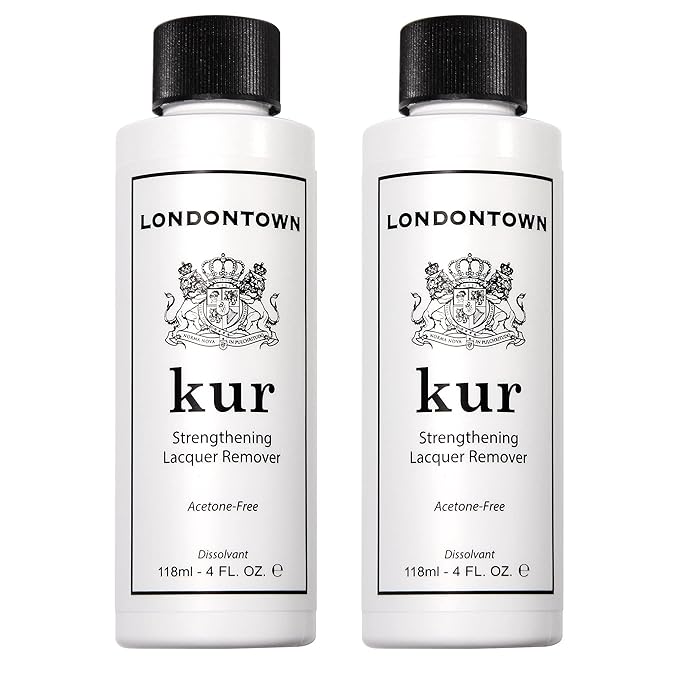 LONDONTOWN Acetone-Free Nail Polish Remover – Fast-Acting, Gentle Formula with Vitamins A & E, Removes Glitter & Dark Polish, Strengthens & Hydrates Nails, 4 fl oz each, Pack of 2