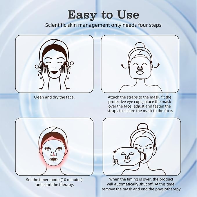 Red Light Therapy Face Mask for Women with 7 Colors LED Face & Neck Mask Light Therapy for Skincare Wrinkle & Anti-Aging Devices at Home